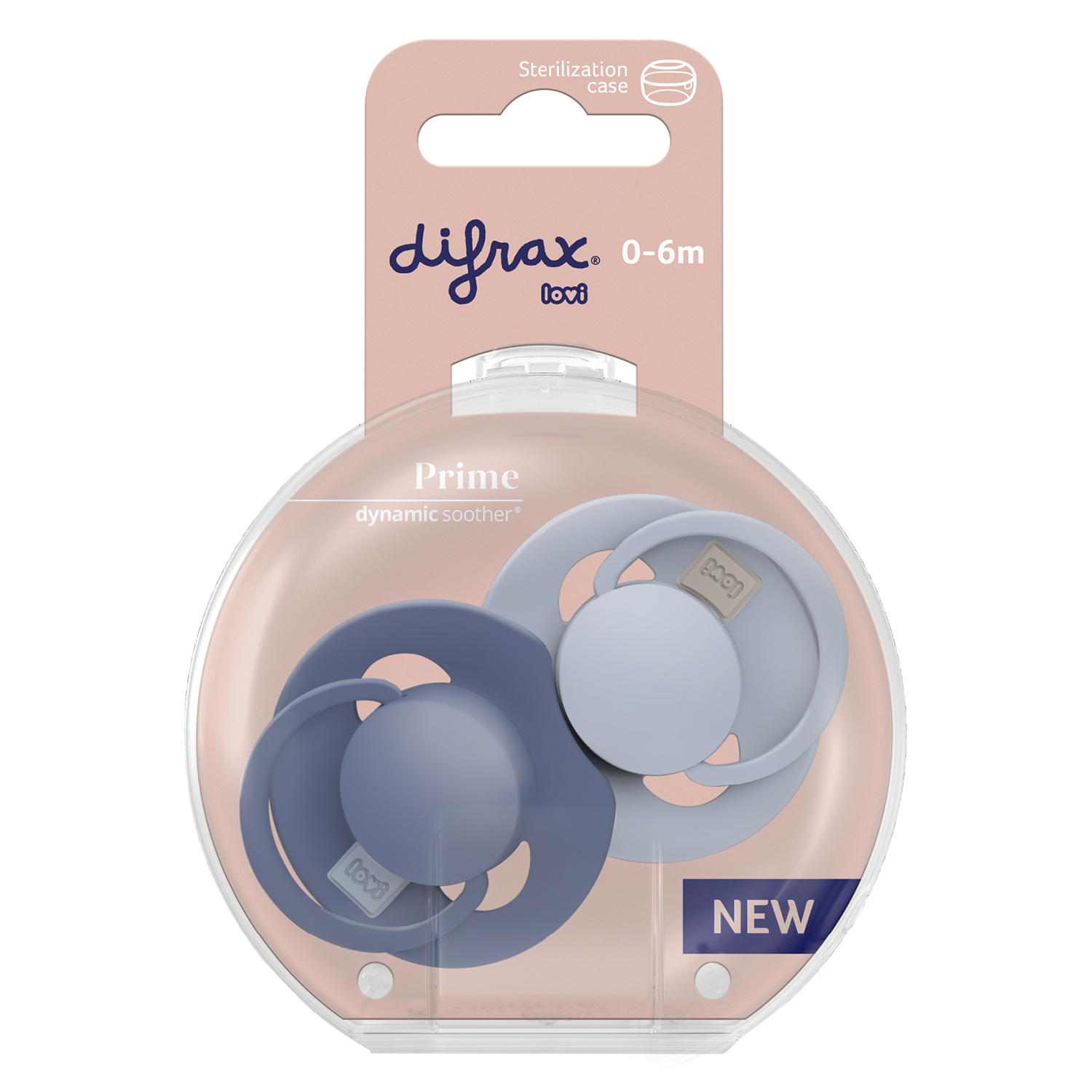 Difrax Lovi Fopspeen 0-6 maand Blue/Baby Blue (2 stuk)