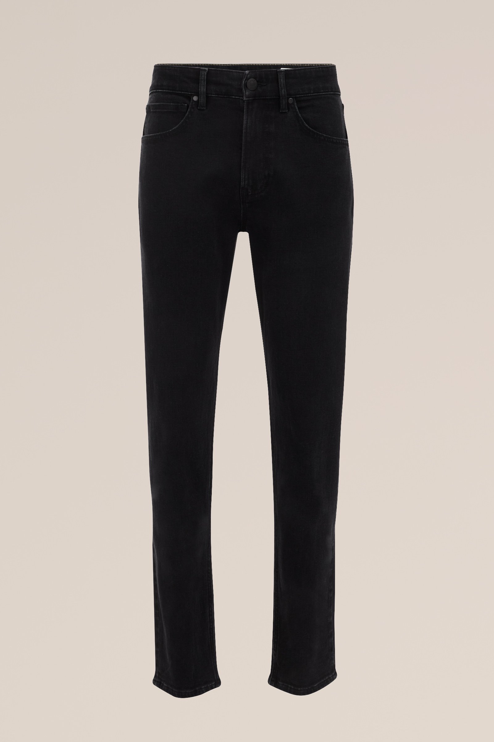 Rain ready slim fit jeans met medium stretch Fundamentals Zwart