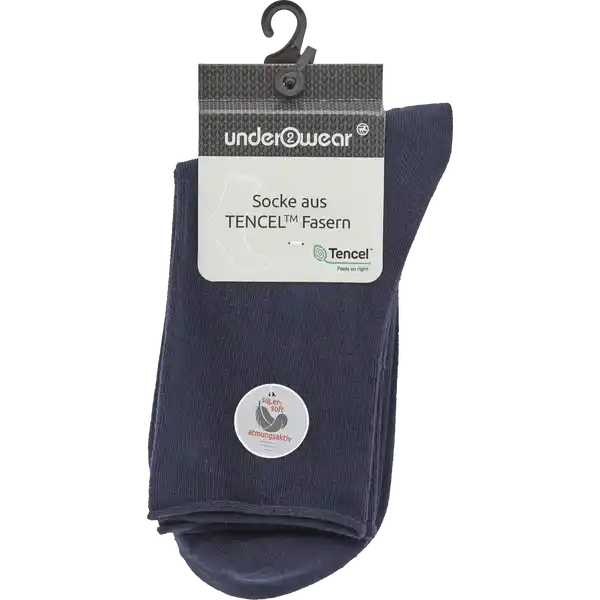 Under2wear Tencel Kurzschaftsocke mit Rollbund navy 39 / 42