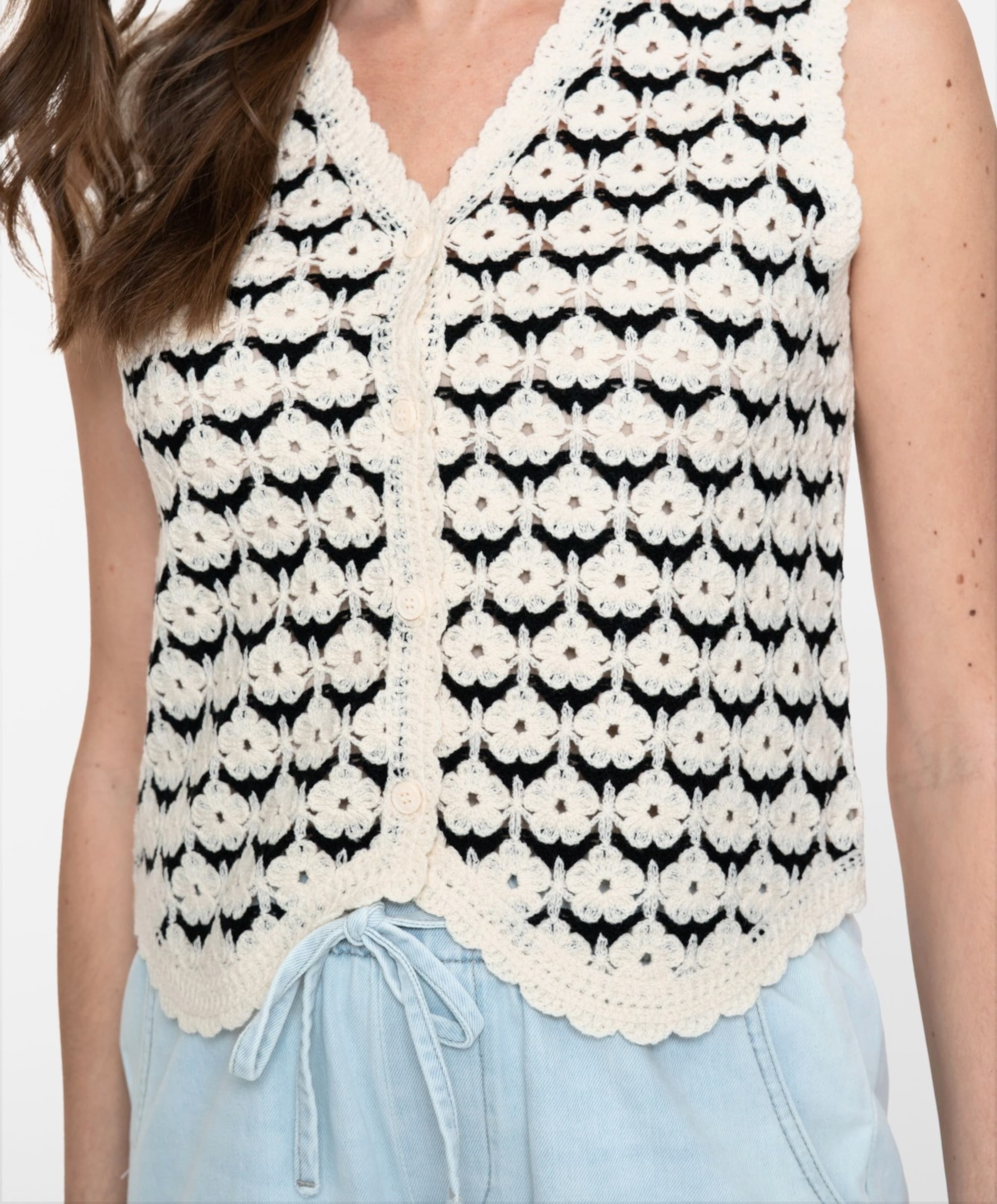 Geisha Dames gilet ecru