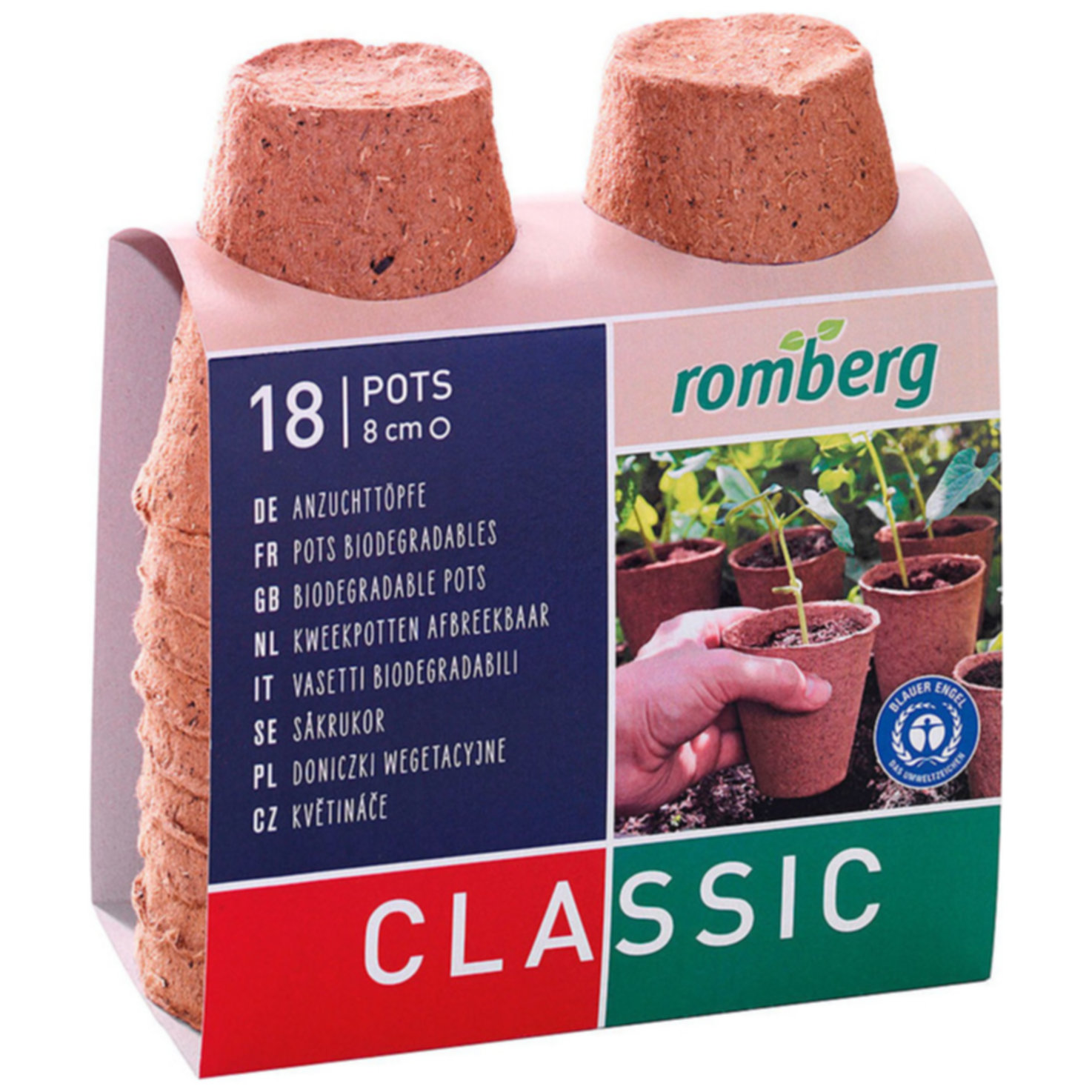 Romberg Anzuchttöpfe Classic Rund | 8 cm | 18 Stück