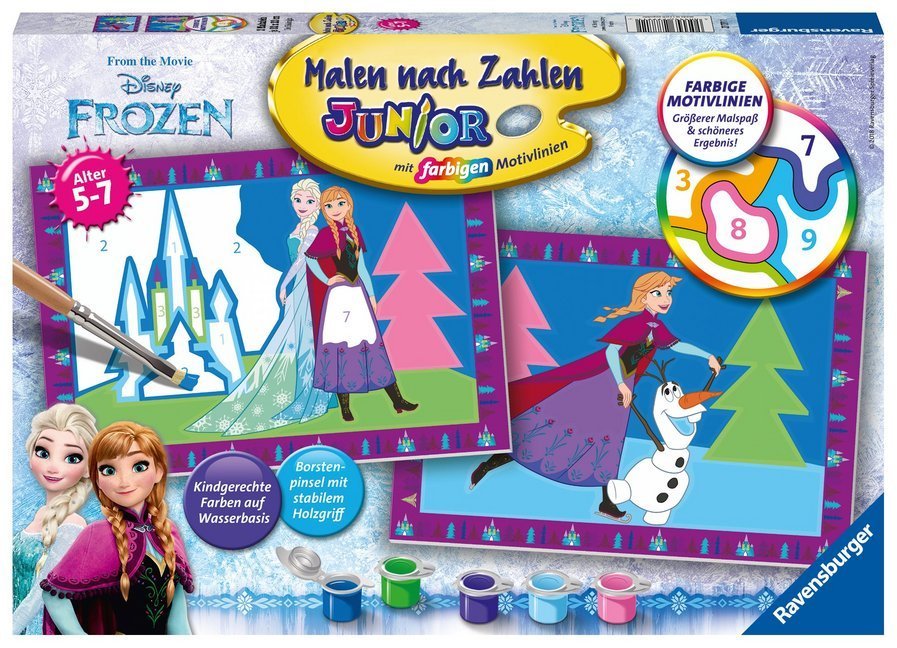 Mal-Set MALEN NACH ZAHLEN JUNIOR –  FROZEN 9-teilig