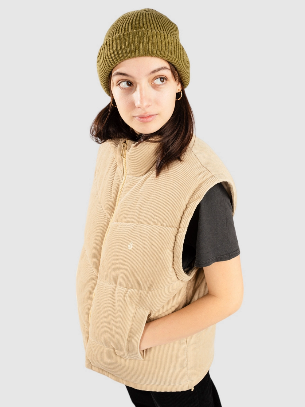 Volcom Cord'N Puff Puffer Jacket khaki