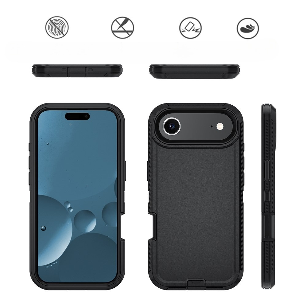 iPhone Air Outdoor Hybrid Schutz Hülle Defender   Gürtel Clip Holster - Schwarz