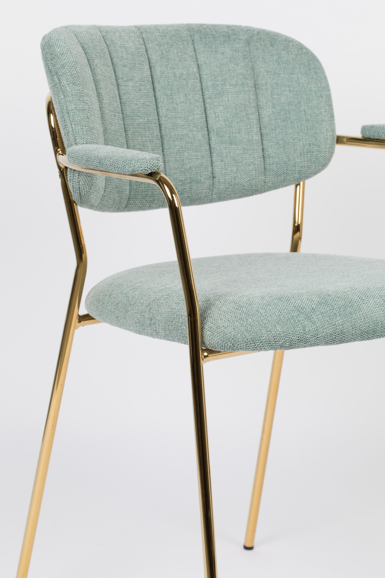 Housecraft living armstoel Jolien (set van 2) goud/lichtgroen