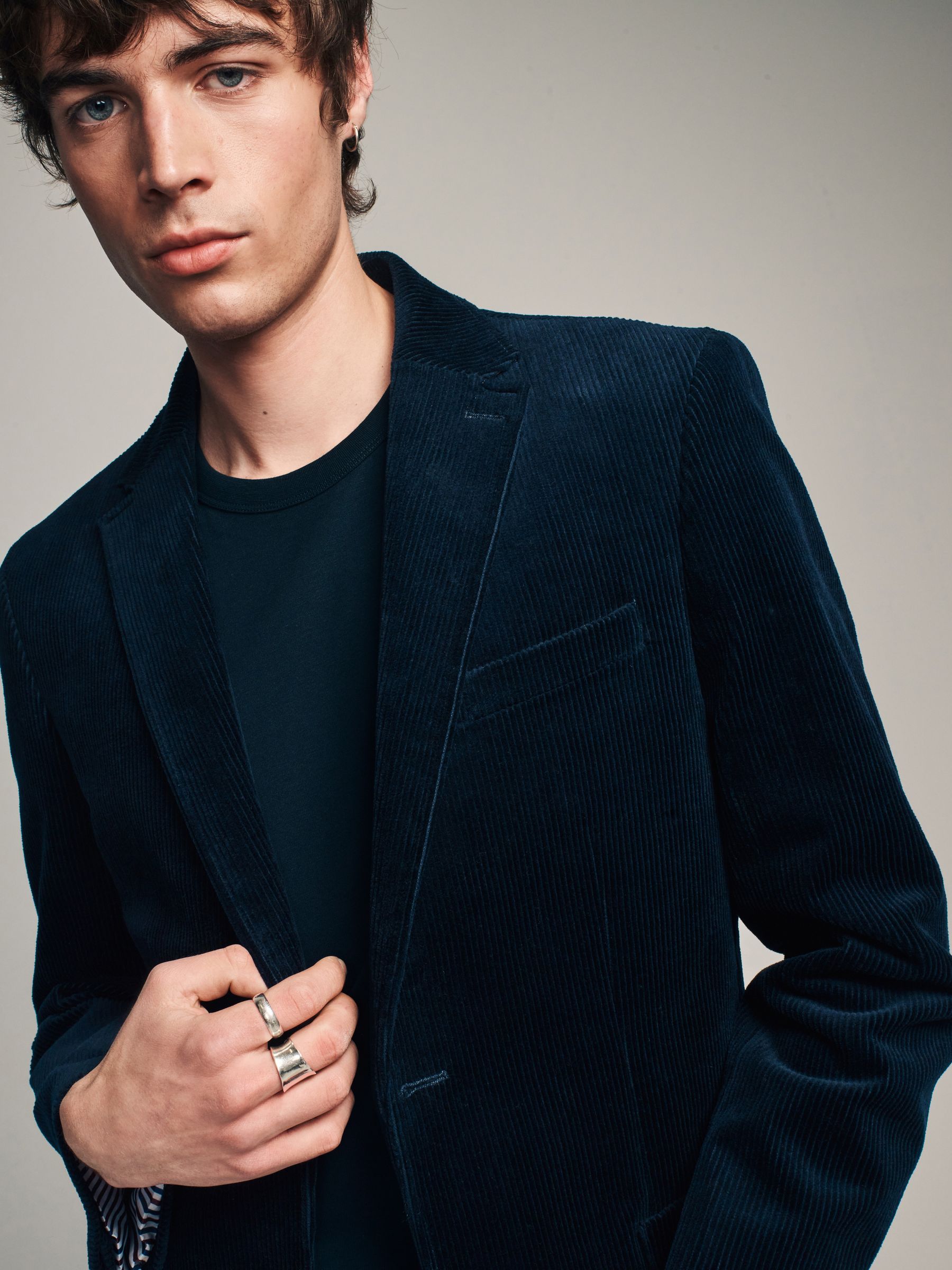Donkerblauw - Corduroy blazer