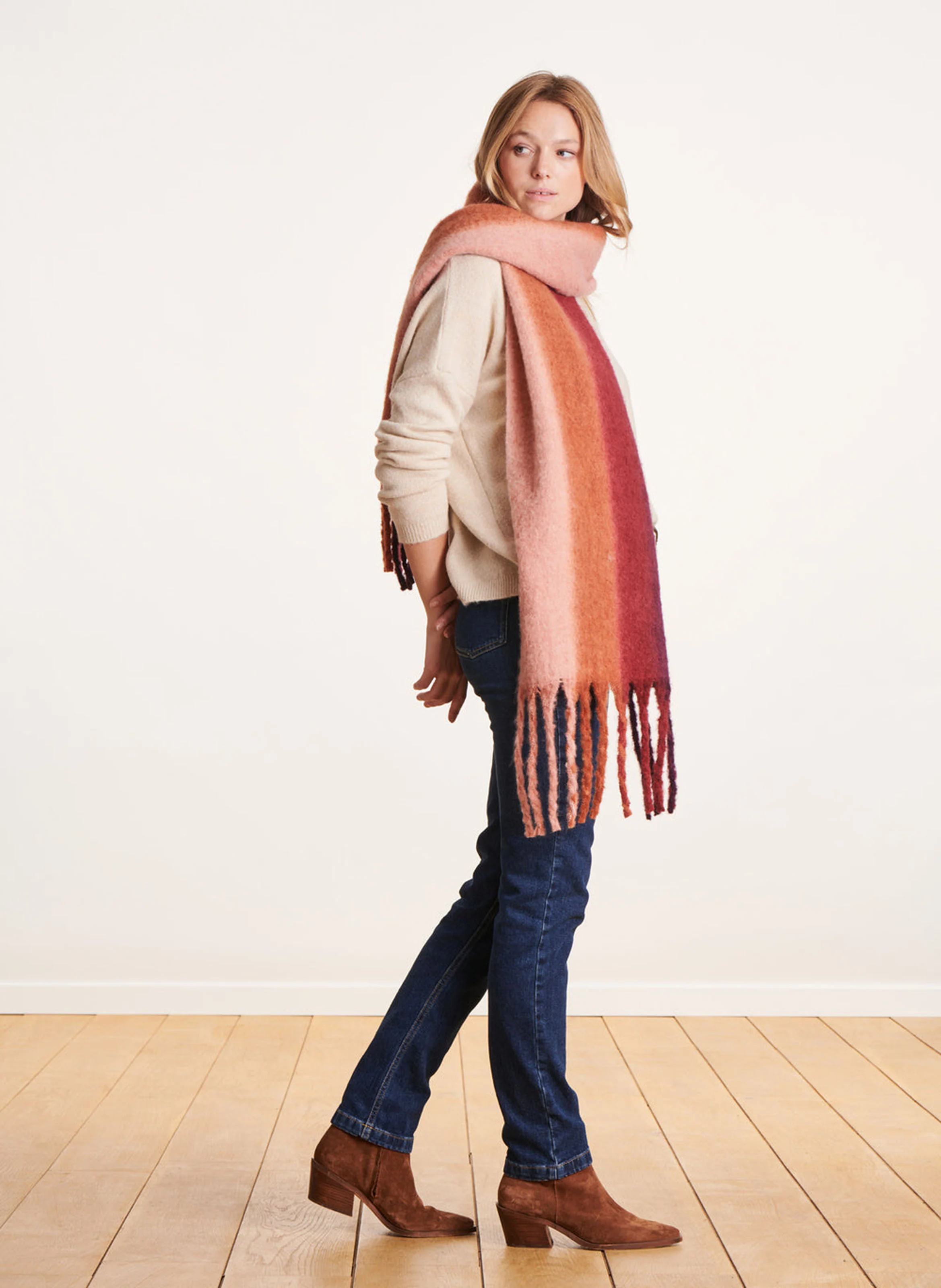 Echarpe en maille | Marron