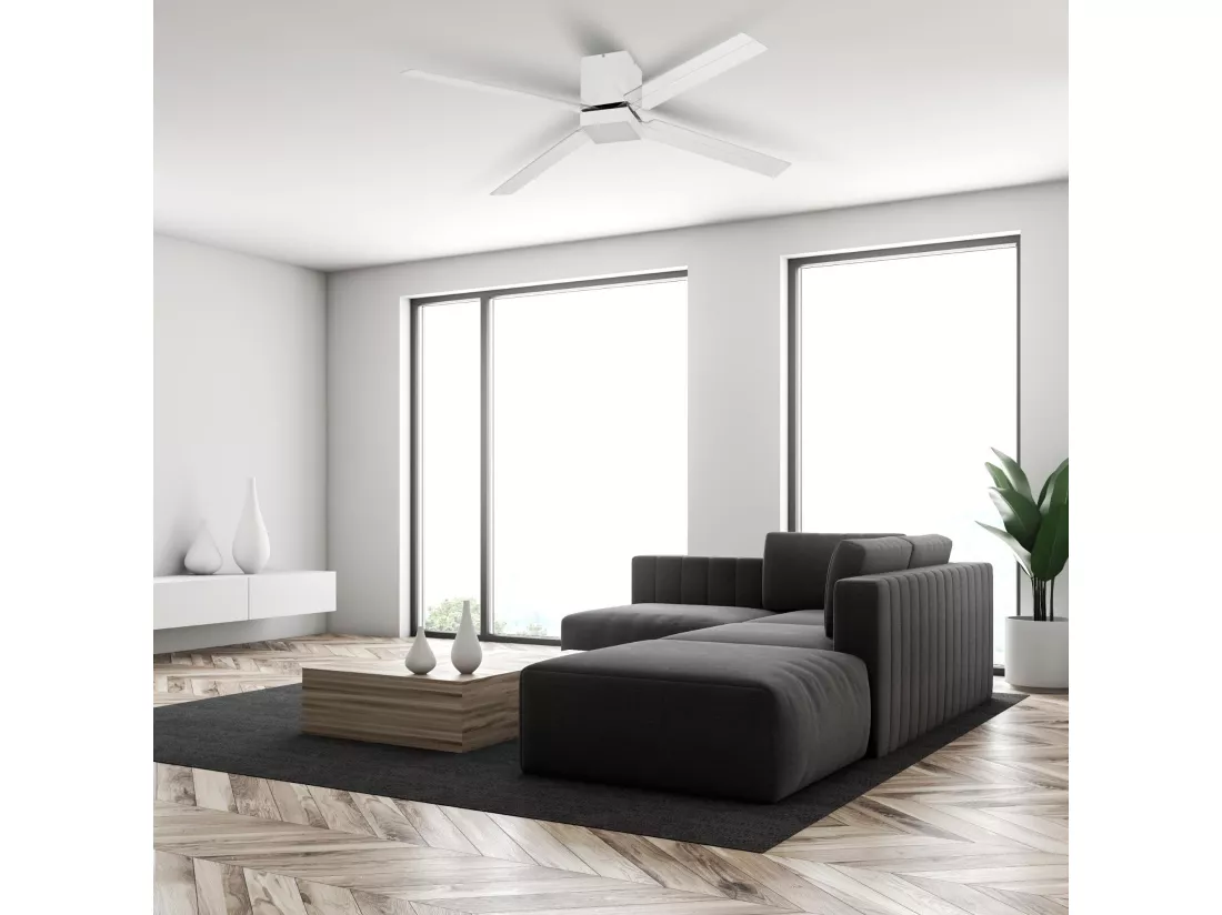 LEDS C4 Ventilateur du Plafond Ip20 Zonda Led 19.2W Blanc Chaud - 3000K On-Off Blanc Transparent