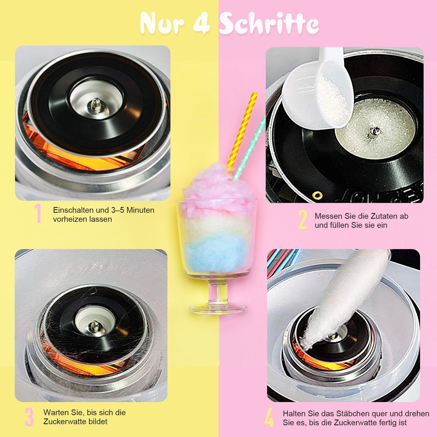HOMCOM Zuckerwattemaschine weiß