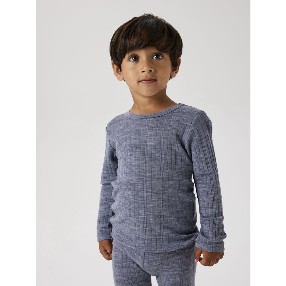 Køb Name It Folkstone Gray Nmmwang Uld Needle Ls Top Solid Noos