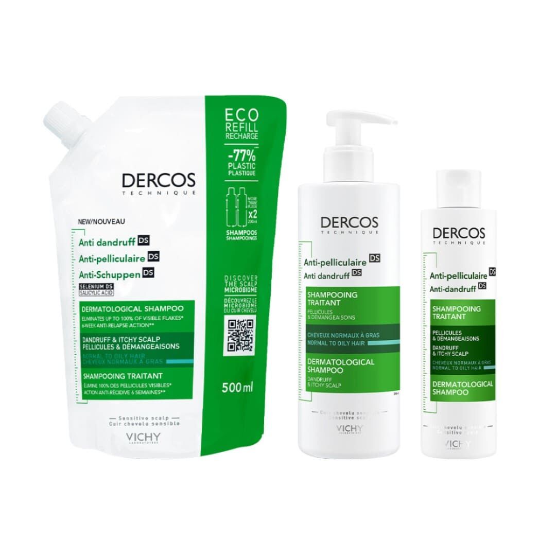 DERCOS  Champô Anticaspa Oleosa - 390ml