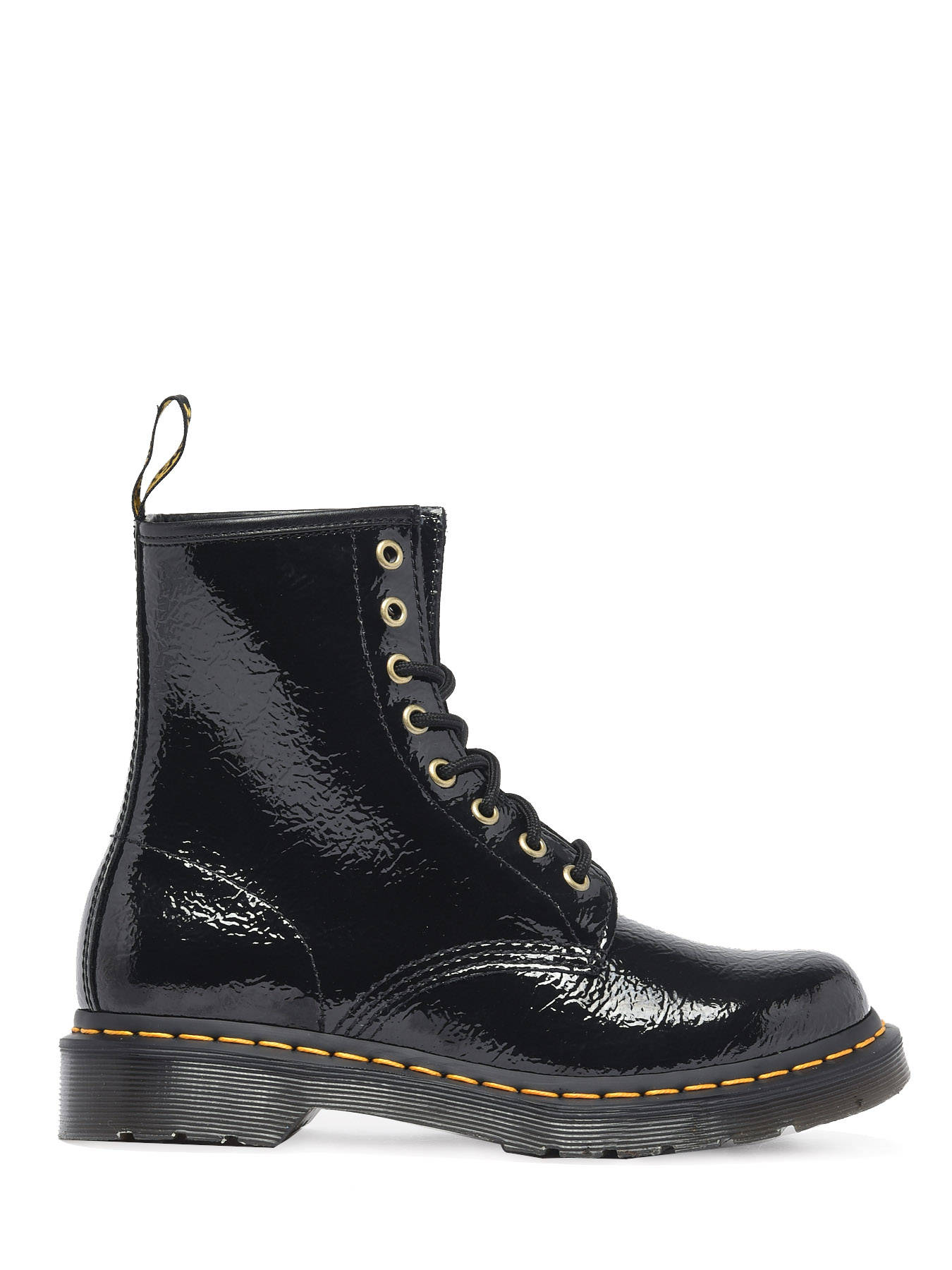 Bottines 1460 Black Distressed Patent en cuir DR MARTENS