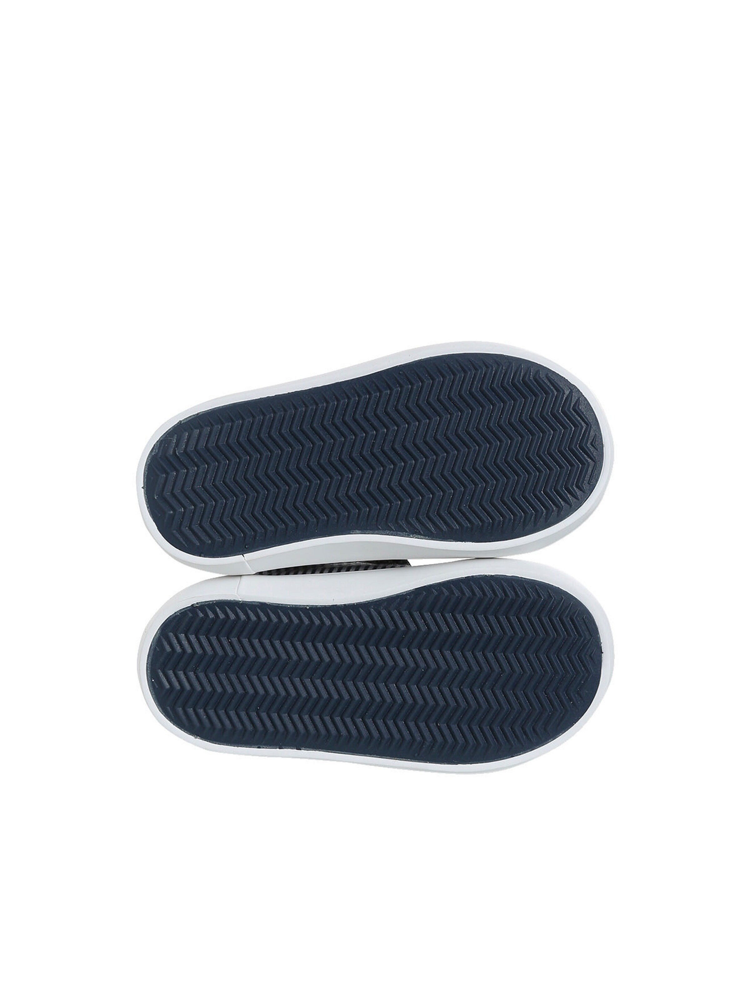 Vertbaudet Gestreifte Baby Stoff-Sneakers mit Klett blau gestreift
