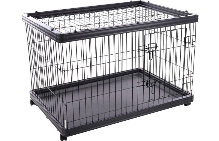 FLAMINGO - Hundebur på hjul Metal - Sort- 97,5 x 66.5 x 69cm - Kan klappes sammen