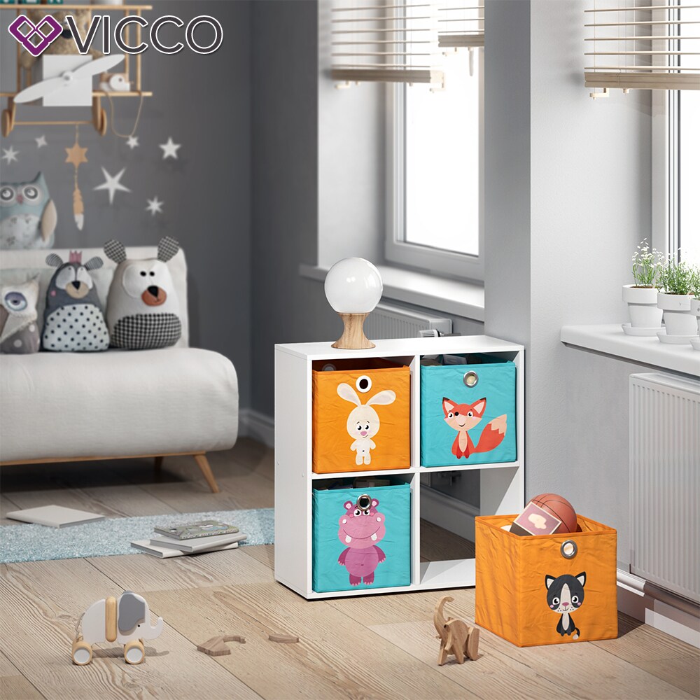 VICCO 2er Set Faltbox 30x30 cm Kinder Faltkiste Aufbewahrungsbox Regalkorb