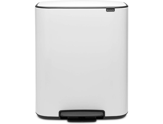 BRABANTIA - Poubelle à pédale Bo Pedal Bin, 2 seaux de 30L - Blanche 211447