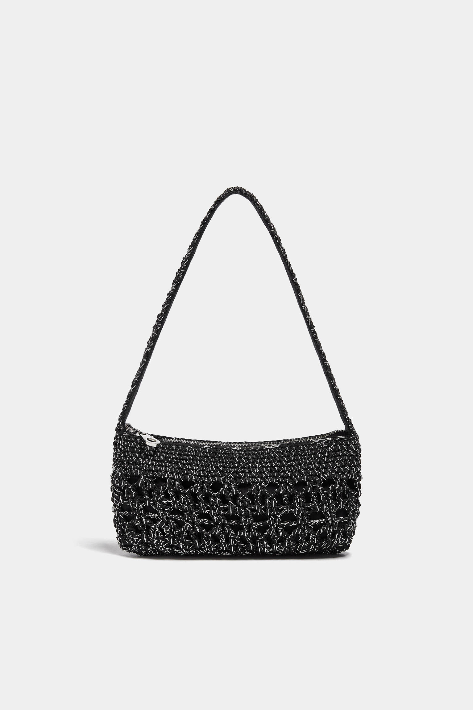 BOLSA DE OMBRO DE CROCHÊ - PRETA