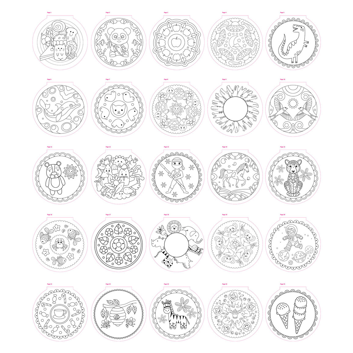 Mandala Kleurboek, 25 Kleurplaten