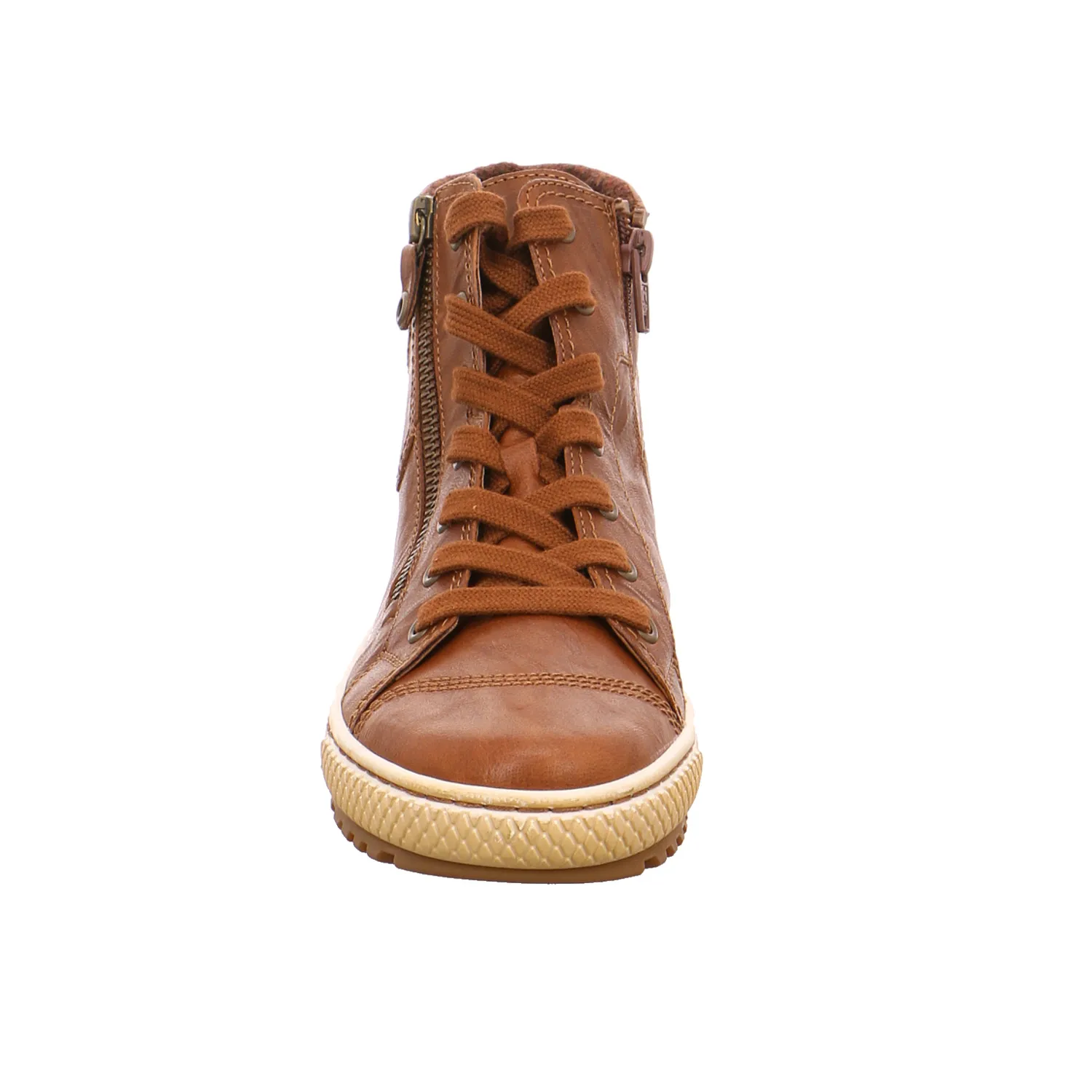 GABOR Mid Cut Sneaker Cognac Leder  mit Wechselfussbett