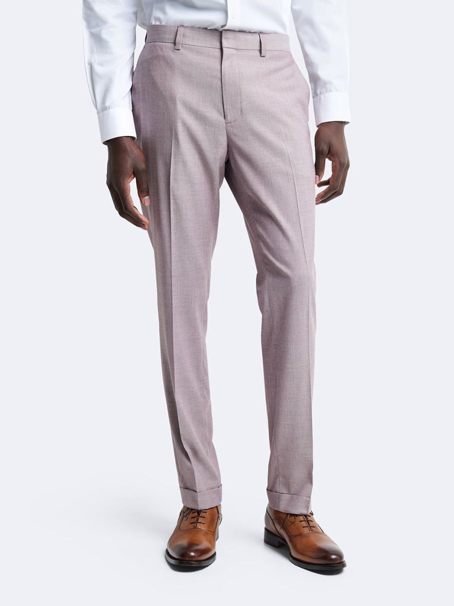 Pantalon coordonnable slim faux uni