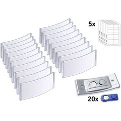 Porte-nom, 80 x 34 mm, set de 20, argent