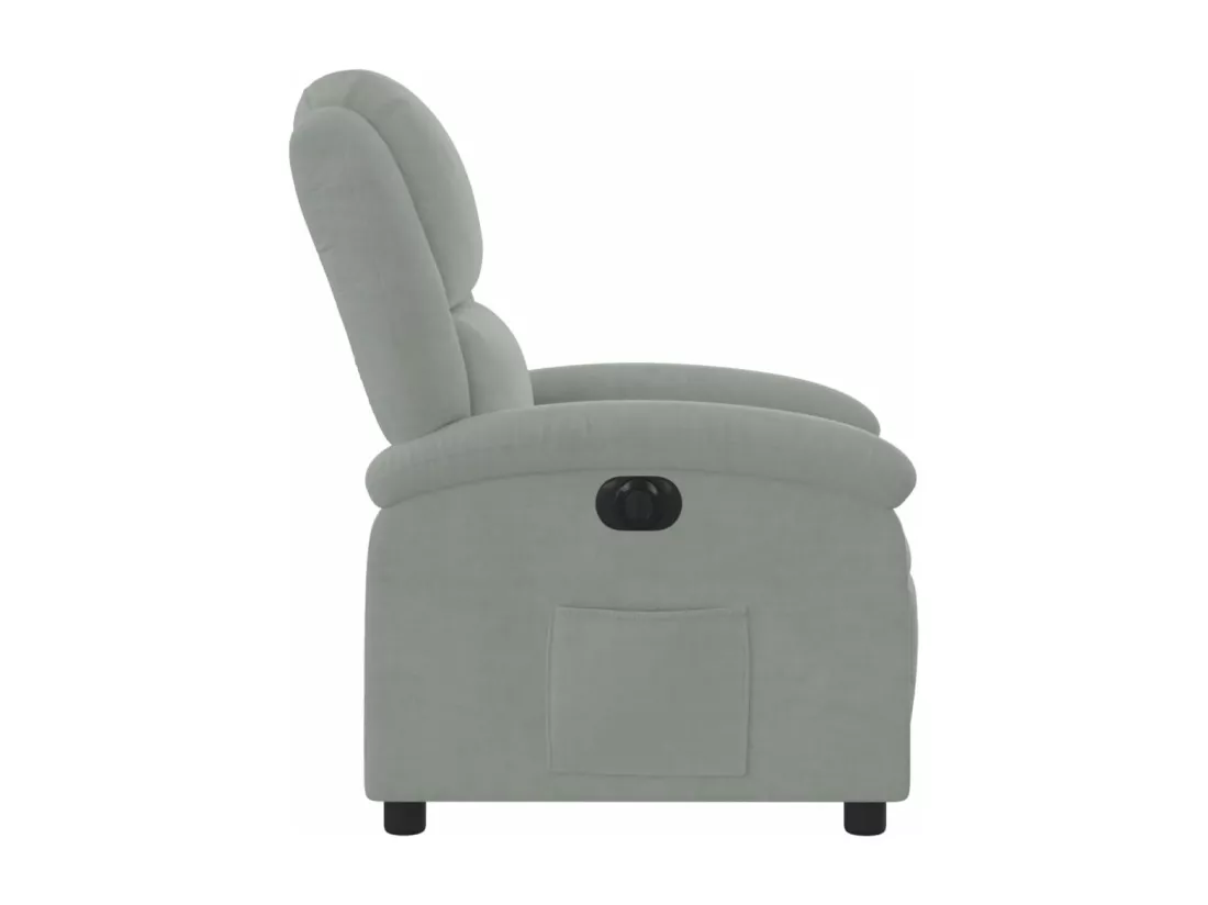 Fauteuil inclinable électrique gris clair velours