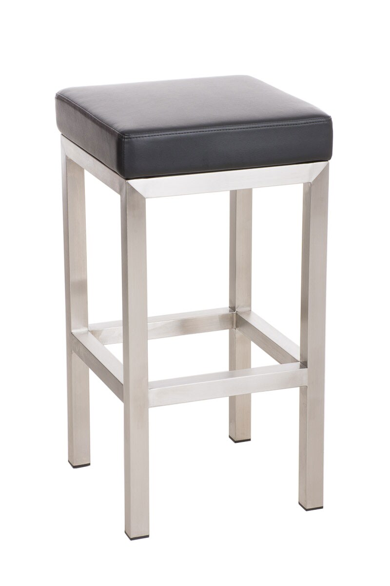 CLP Barhocker Taylor E80 Kunstleder I Quadratischer Hocker Mit Edelstahlgestell Und Fußstütze I Pflegeleichter Hocker Mit Polsterung