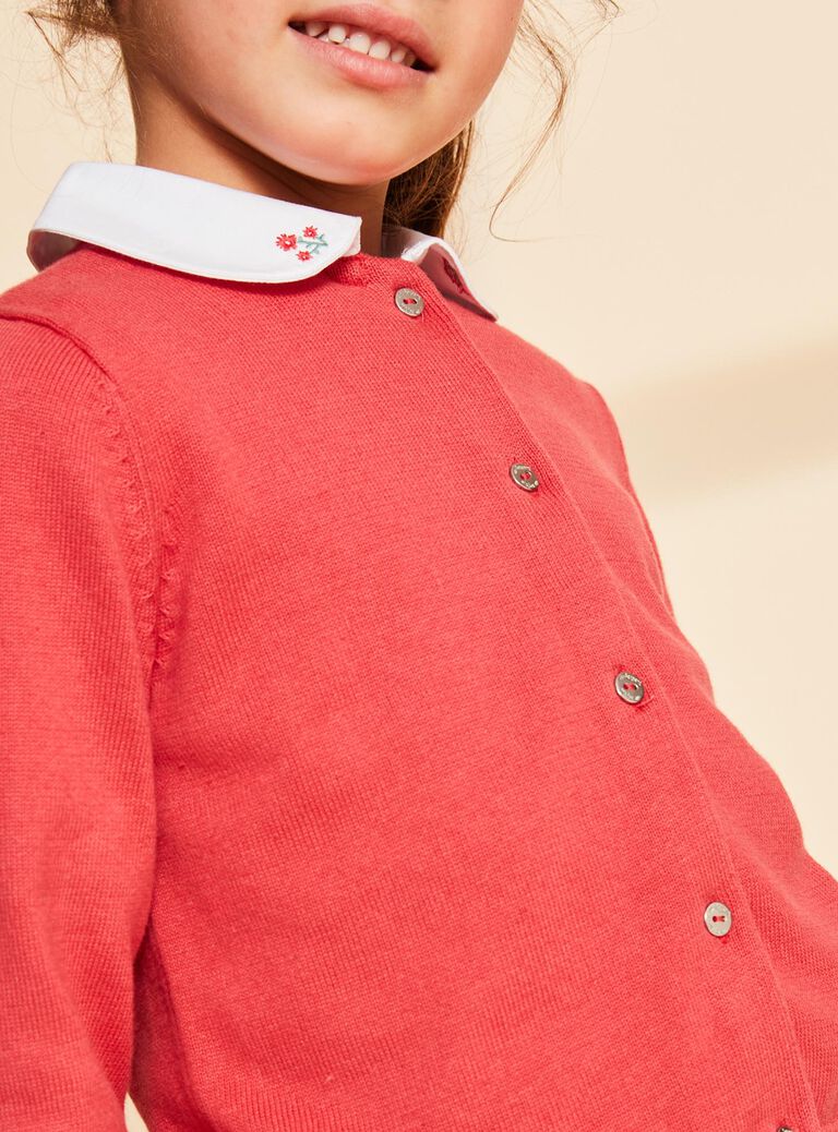 Cardigan rouge en coton