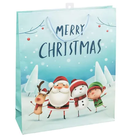 Idena Geschenktasche Merry Christmas & Happy New Year, Bunt