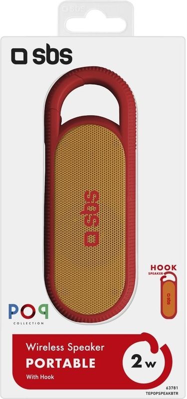 SBS - Draagbare Draadloze Luidspreker - Rood - Bluetooth - Batterijcapaciteit 300 mAh