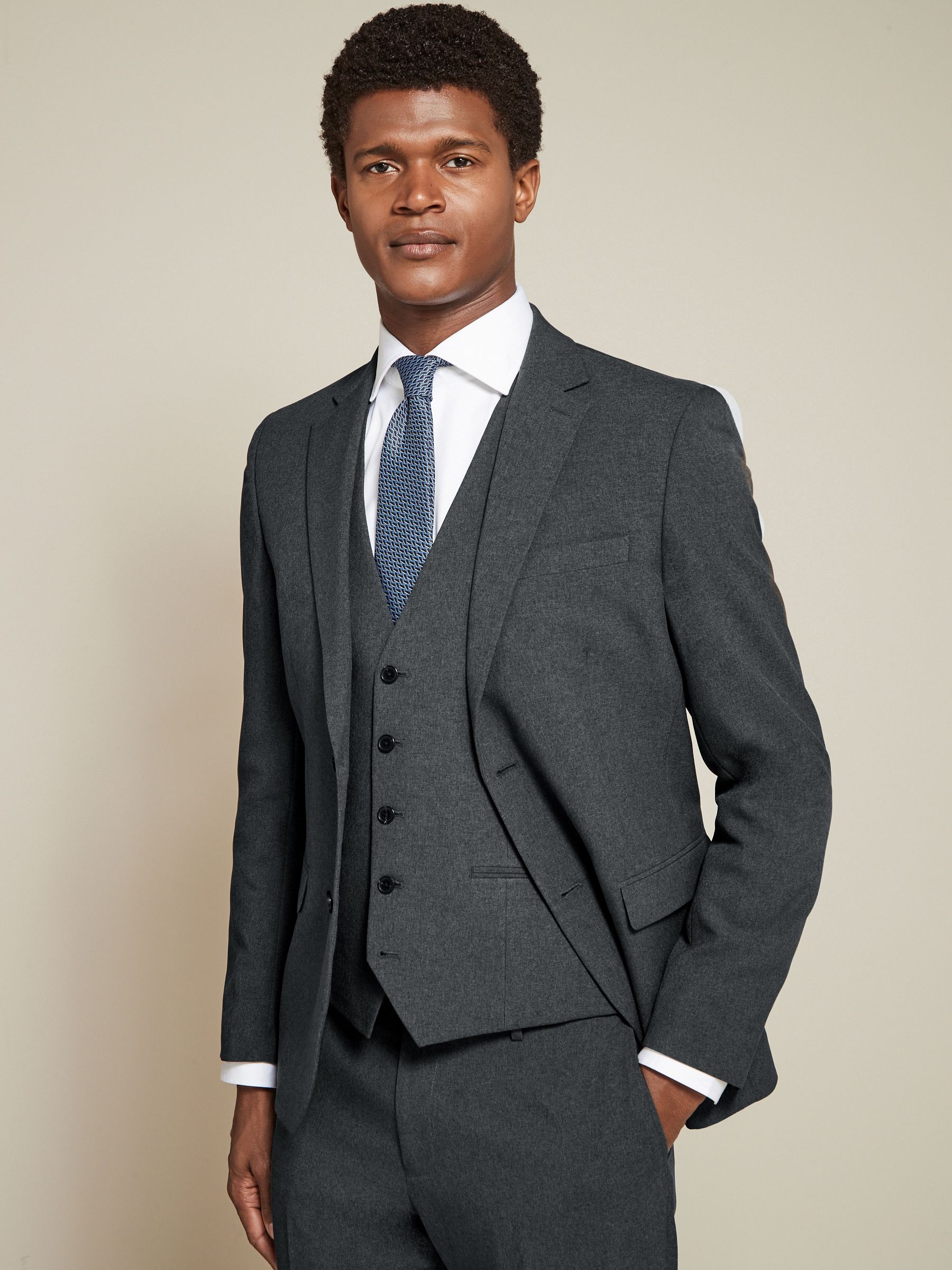 Antraciet - Slim Fit - Must-have kostuum: colbert