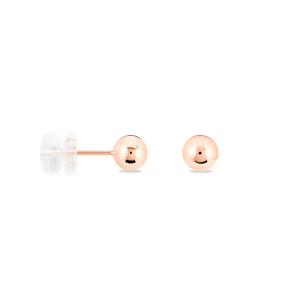 Boucles D'oreilles Puces Fidelia Boule Or Rose