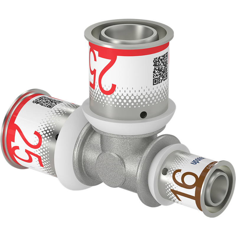 Uponor S-Press Plus pers T-stuk verloop 25x25x16mm