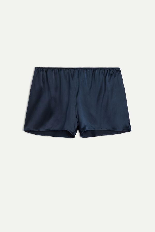 Shorts lisos de cetim de seda