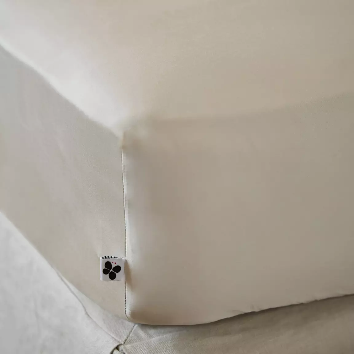 Drap housse satin de bambou (160 x 200 cm) Salomé Beige