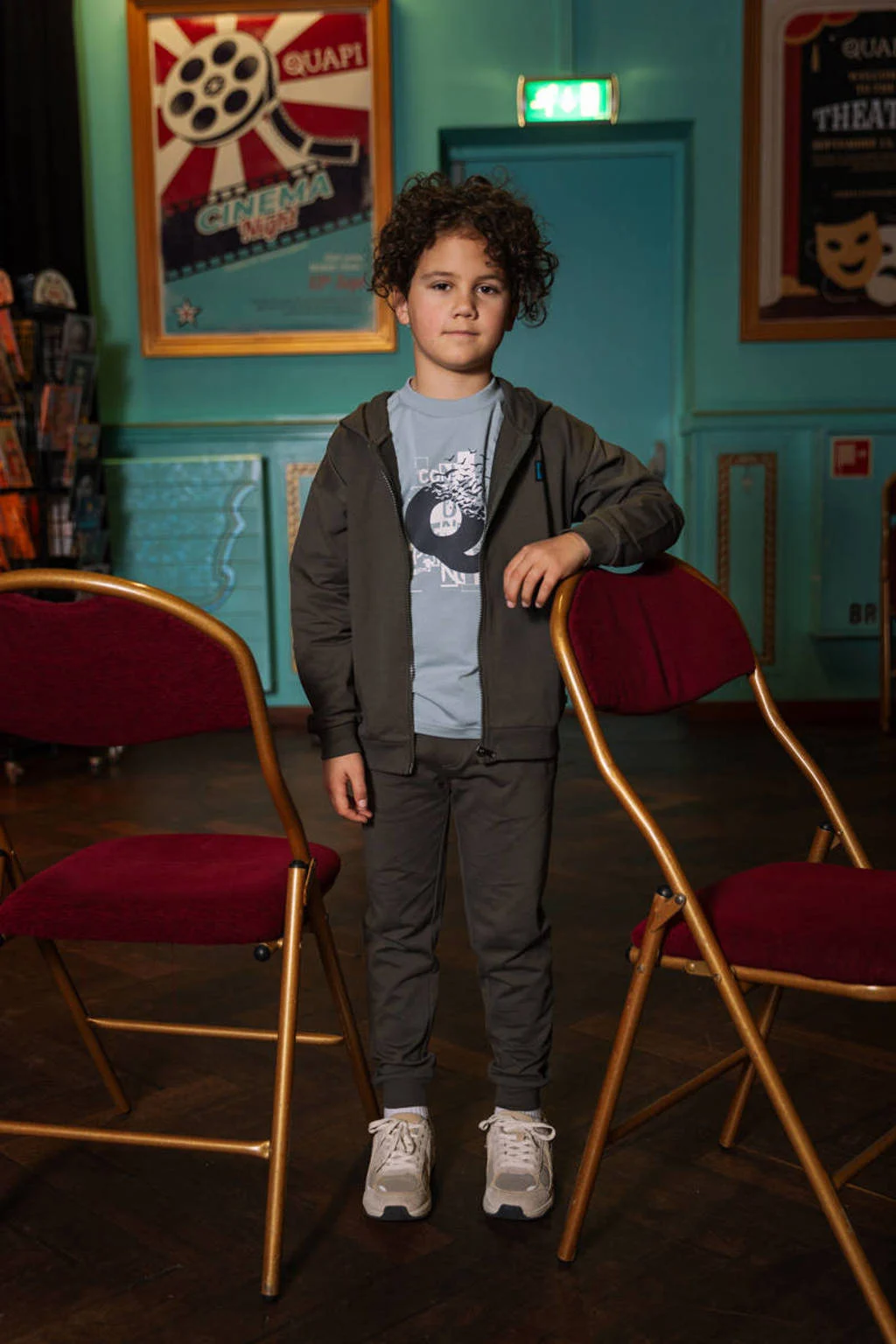 Quapi regular casual broek grijs