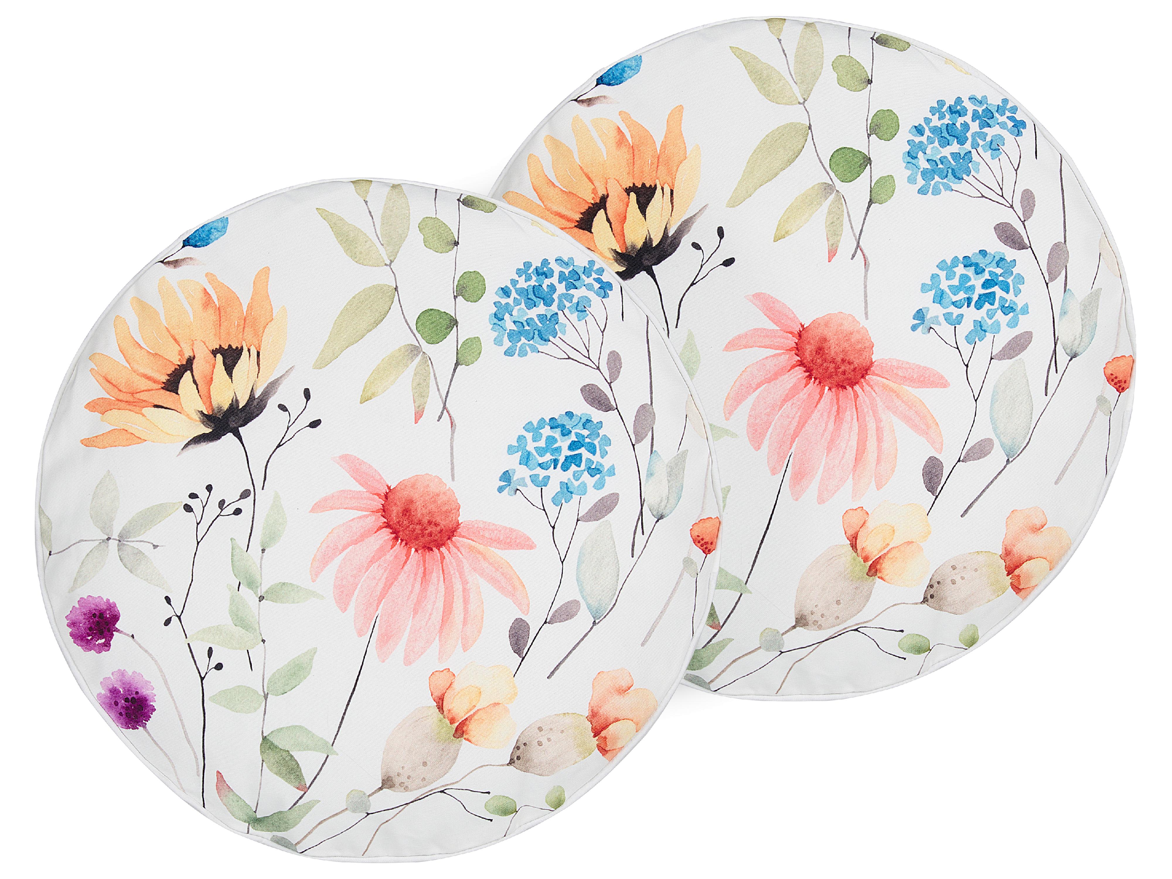 Set van 2 tuinkussens MONESI bloempatroon 40 x 40 cm Meerkleurig