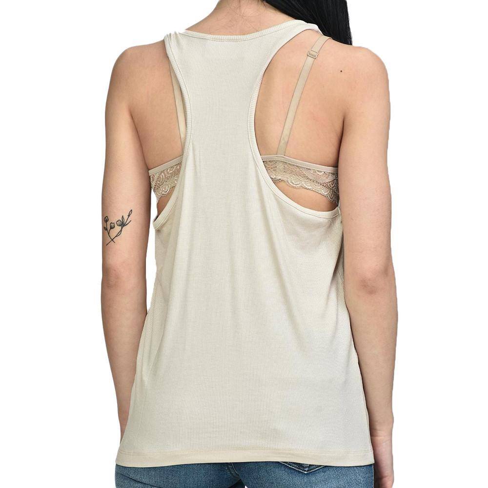 JJXX Débardeur Beige Femme JJXX Fleur