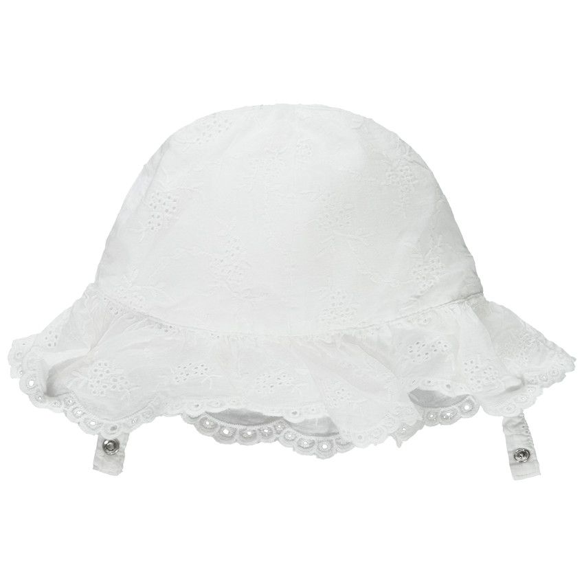 Charlotte en broderie anglaise festonnée pour bébé fille - Blanc