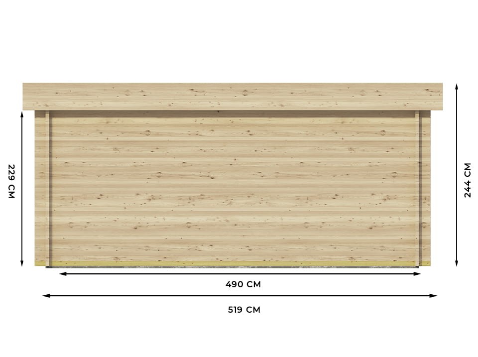 Garage en bois westmount 19,2 m² - 1 voiture - porte sectionnelle - bandeau de toiture - serrure à cylindre - abris de jardin