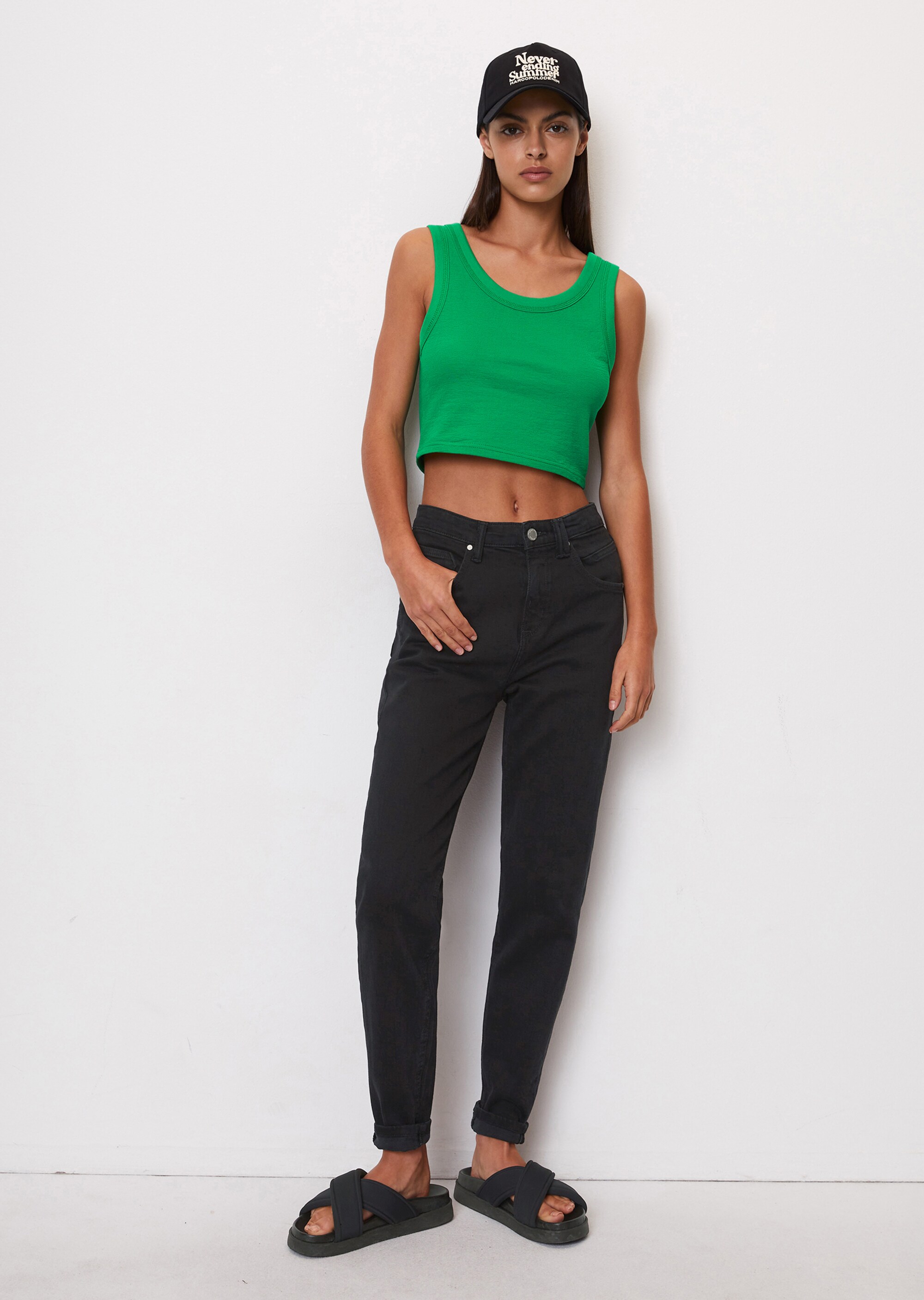 Crop Top slim aus strukturiertem Jersey