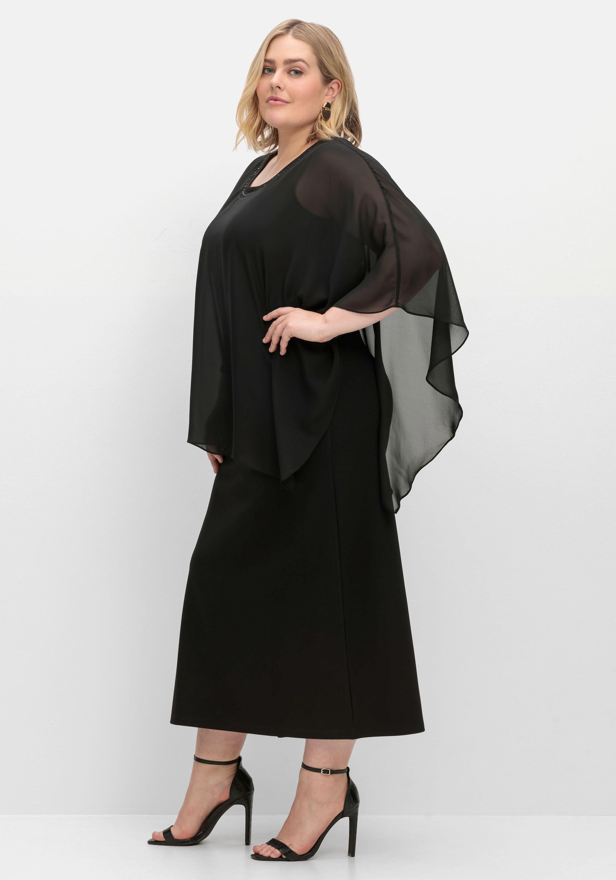 Abendkleid in A-Linie mit weiten Fledermausärmeln