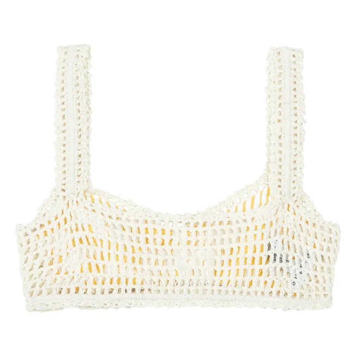 She Made Me Haut de Maillot Essential Crop Crochet | Naturel