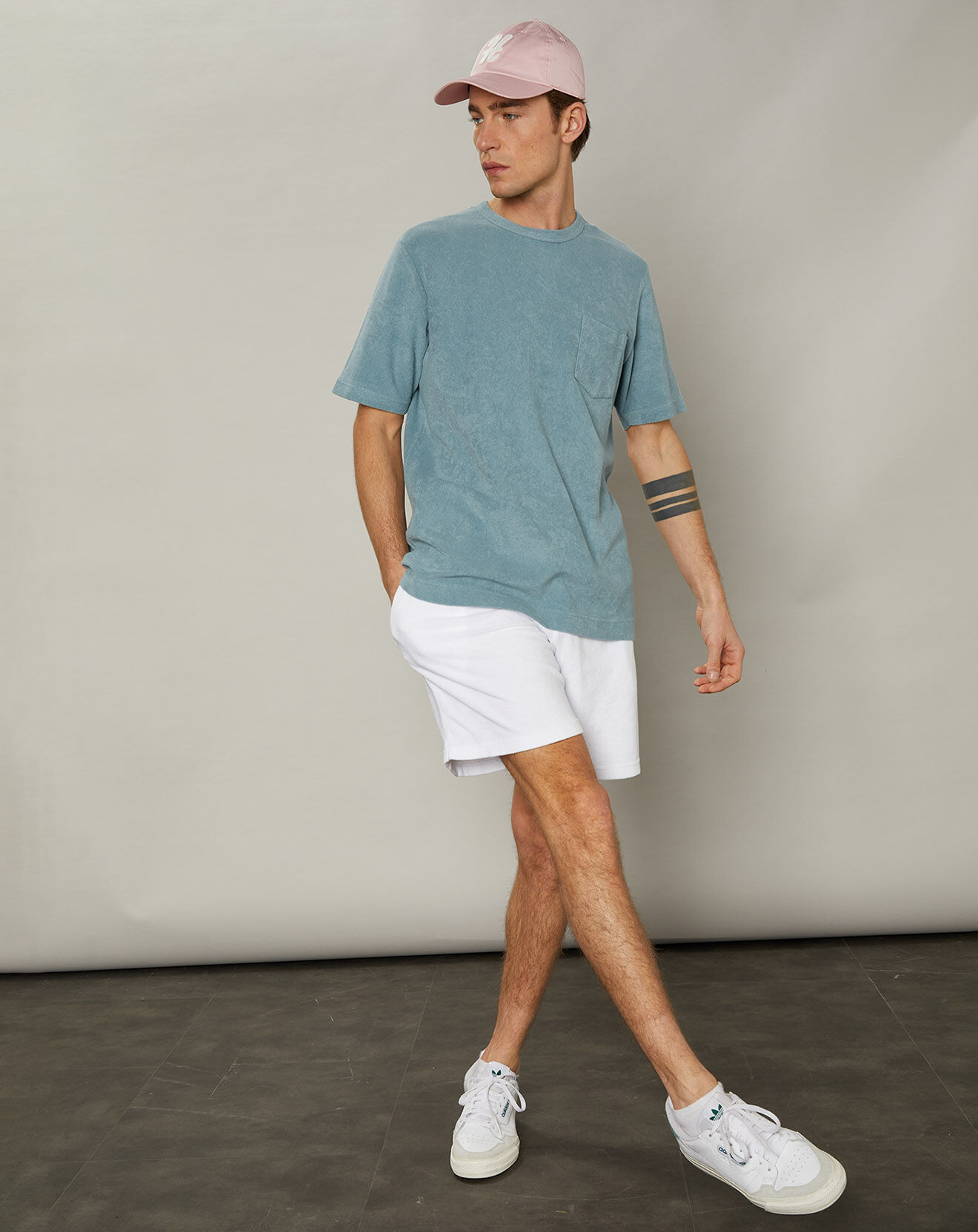 Hartford T-Shirt en éponge Pocket Crew oyster