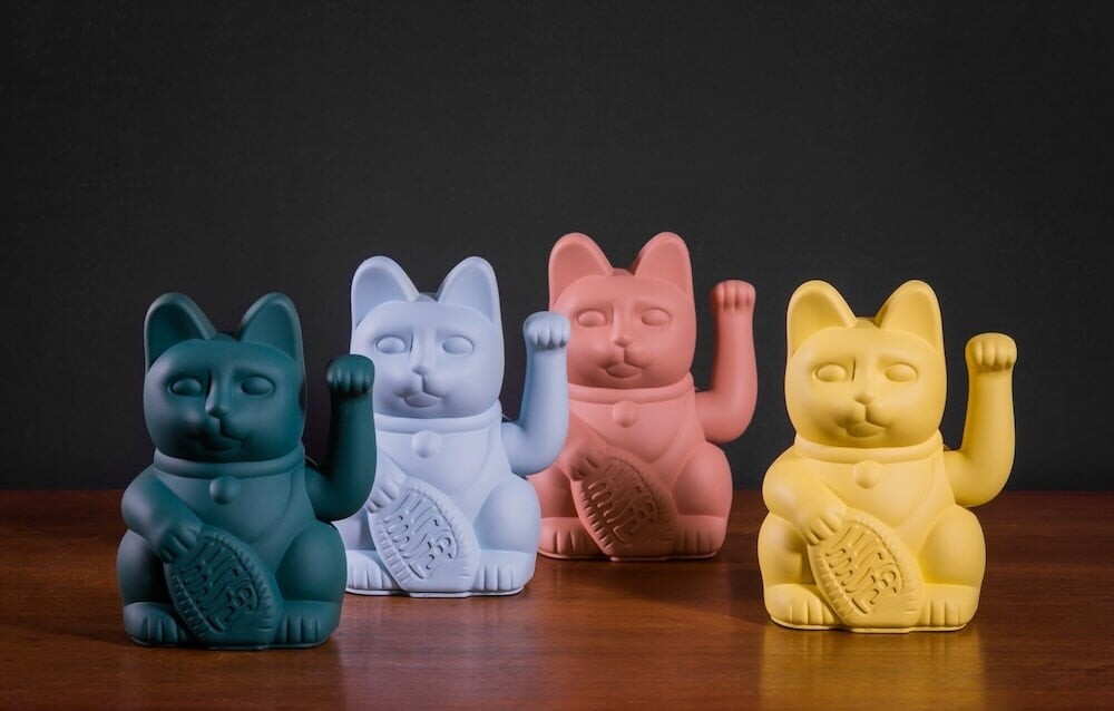 Vinkekat - Lykkekat - Maneki-Neko - Donkey - Pink