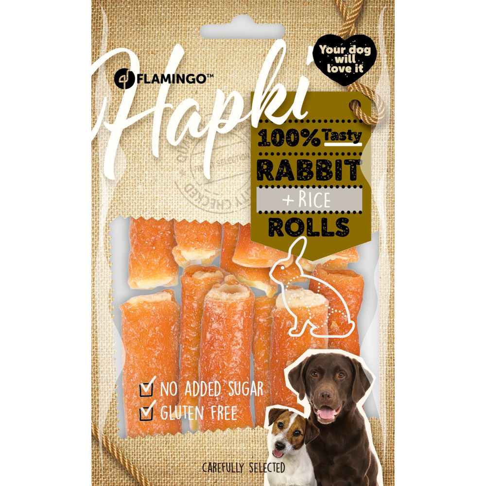 Friandises hapki cigare lapin & riz 85 g pour chien