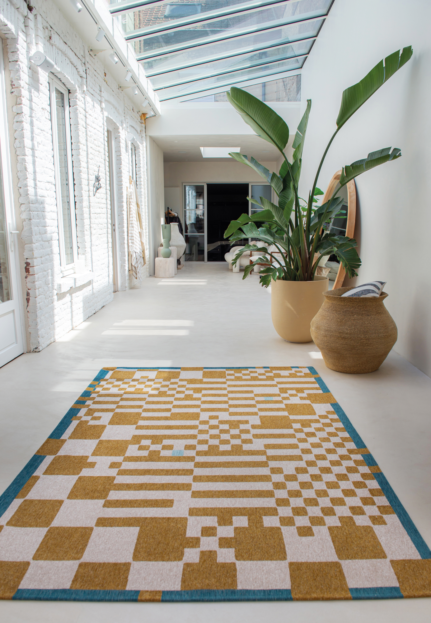 Ecorugs vloerkleed Chess goud 200x280 cm