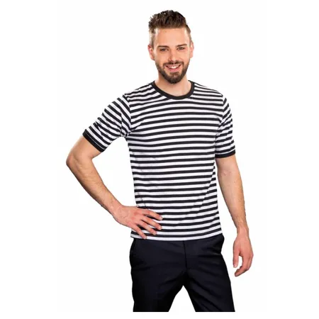 Festartikel Müller Ringelpulli Kurzarm schwarz/weiß, Größe L