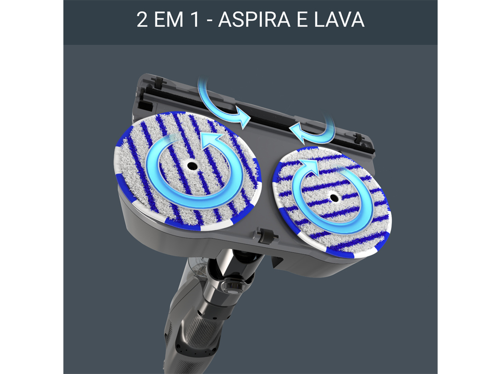 ASPIRADOR VERTICAL ROWENTA GZ3039WO X-COMBO 2 EM 1 ASPIRA E LAVA SEM FIOS