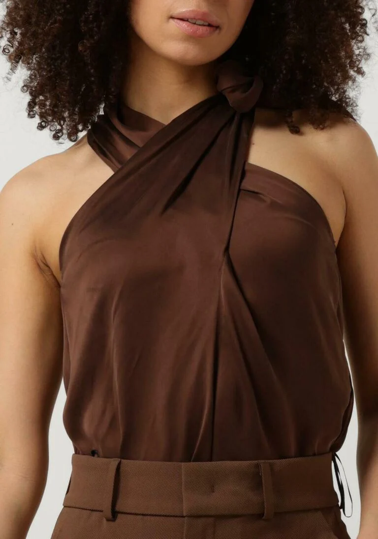 VANILIA bruine vanilia top satin chic halter
